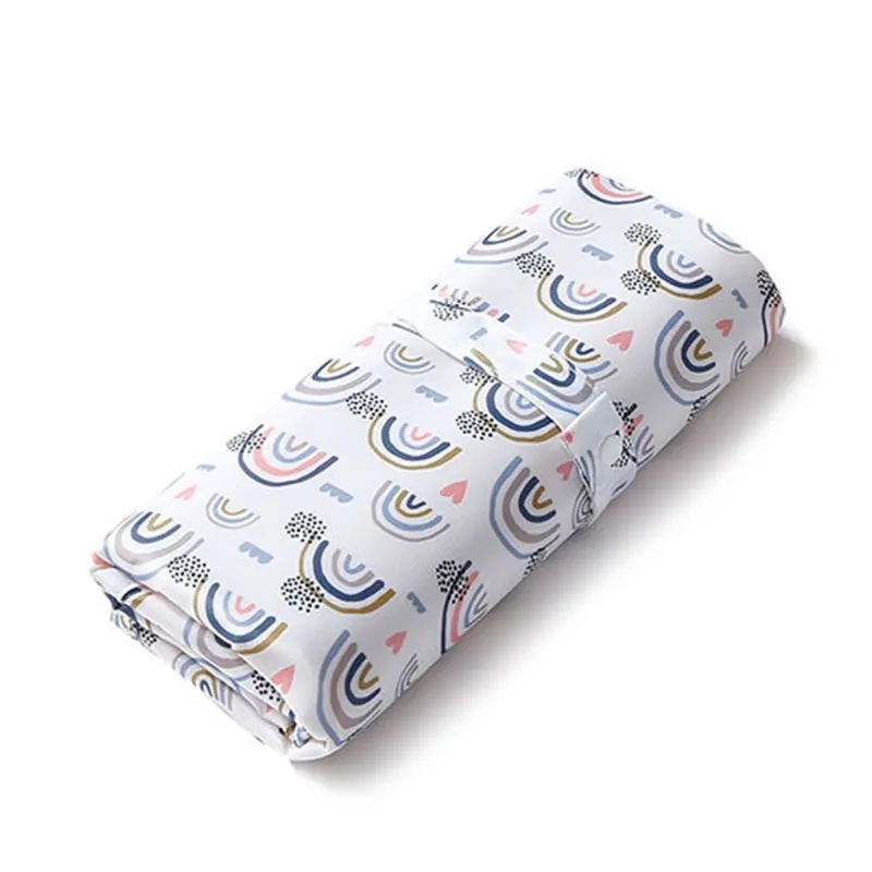 Portable Waterproof Diaper Changing Mat Nylon Foldable Nappy Pad Supplies for Baby Girls Boys Outdoor Traveling Washable Compact