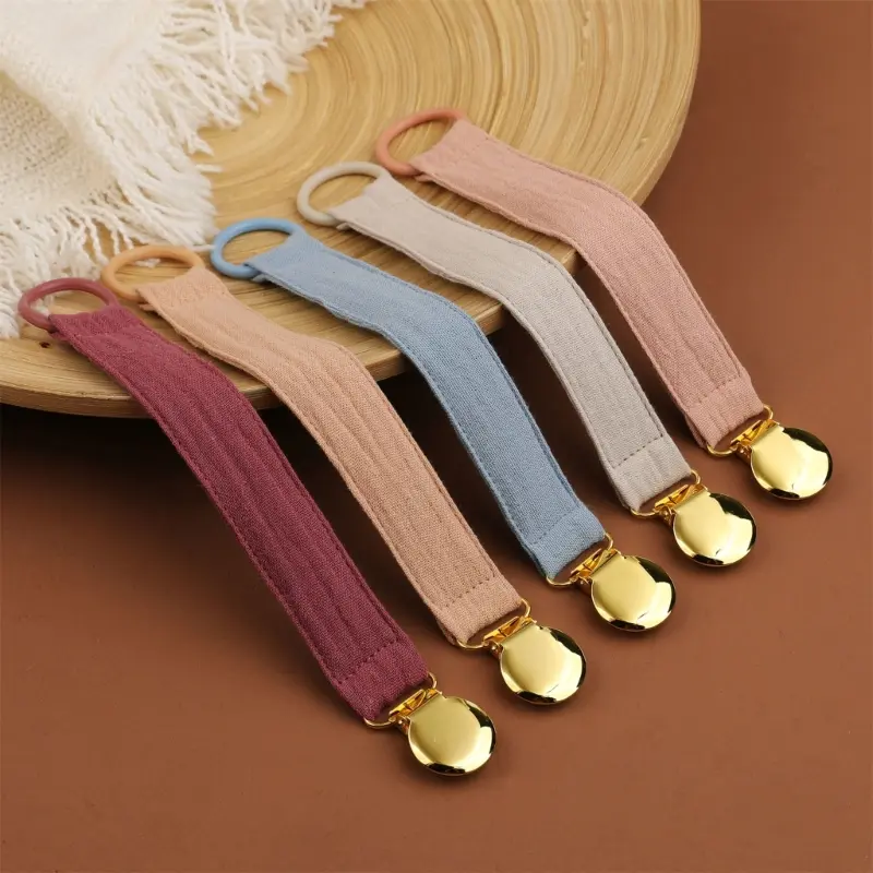 5Pcs Baby Pacifier Clip Infant Newborn Cotton Pacifier Chain metal Clip Nipple Soother Dummy Holder Eco-friendly Safe Gift