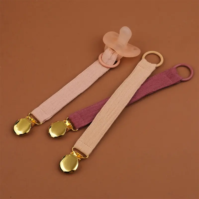 5Pcs Baby Pacifier Clip Infant Newborn Cotton Pacifier Chain metal Clip Nipple Soother Dummy Holder Eco-friendly Safe Gift