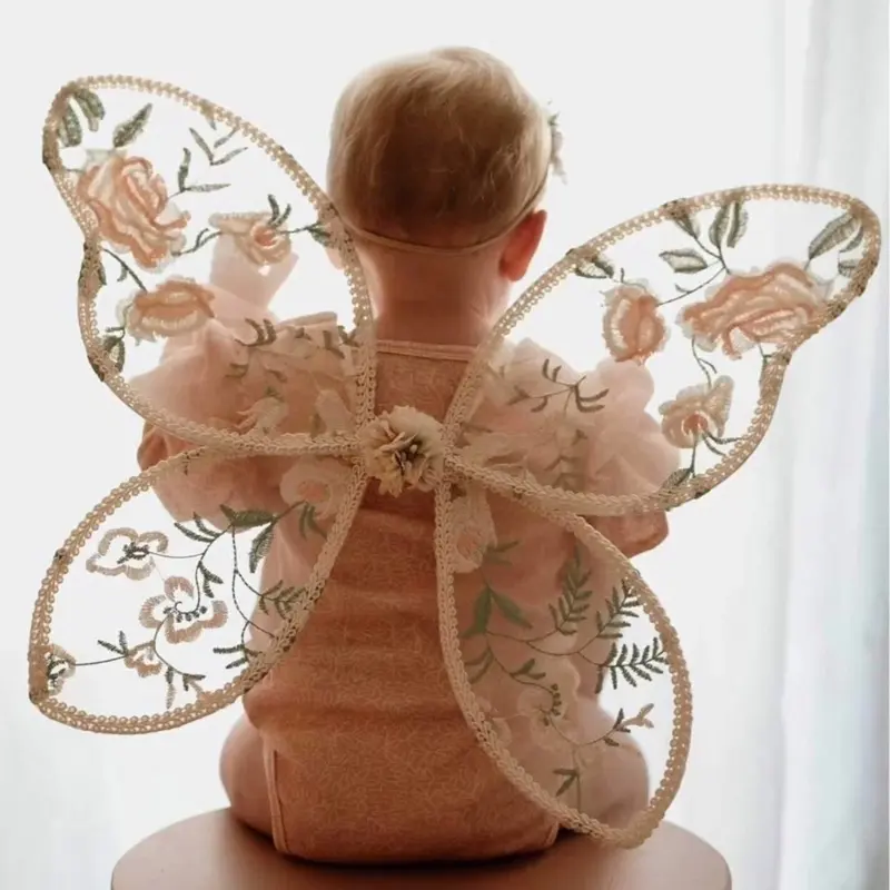 Kids Fairy Tale Props Butterfly Wing Child Lace Butterfly Wing Angelic Lace Wing for Children Photoshoots & Performances