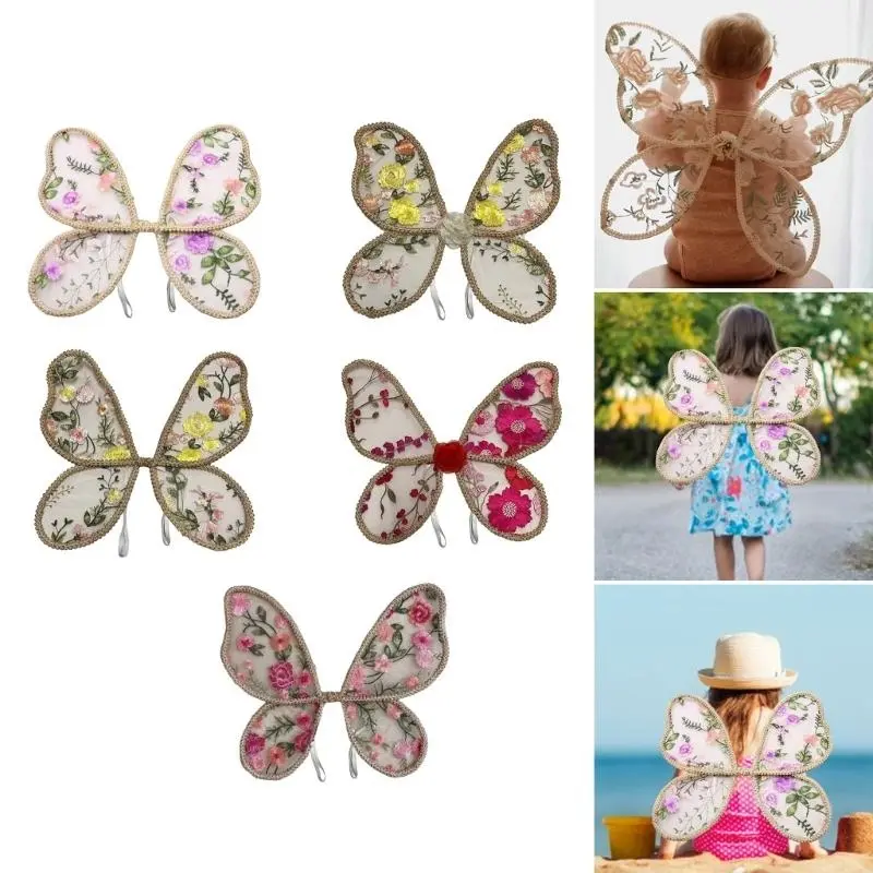M76C Angelic Lace Wing Enchantes Lace Butterfly Wing Angel Themed Photoshoot Accessories for Children Imaginative Dressing Up