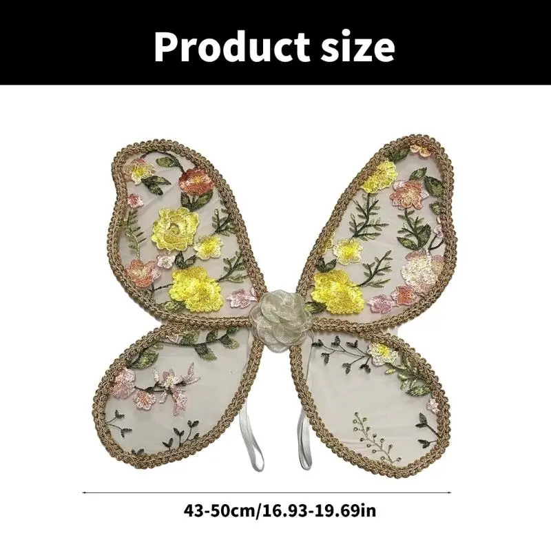 M76C Angelic Lace Wing Enchantes Lace Butterfly Wing Angel Themed Photoshoot Accessories for Children Imaginative Dressing Up