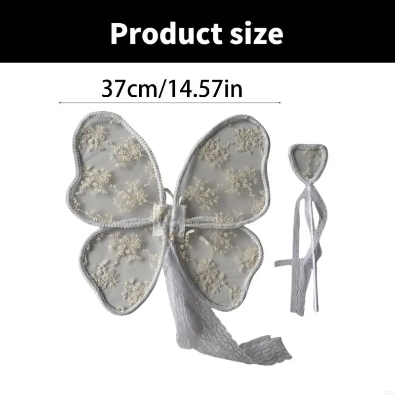 Kids Fairy Tale Props Butterfly Wing Child Lace Butterfly Wing Angelic Lace Wing for Children Photoshoots & Performances