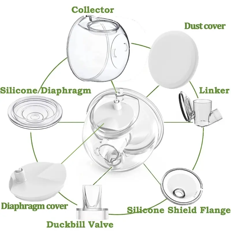 7Pcs /set for S12 Electric Breast Pump Replacement Accessory Silicone Horn Diaphragm Milk Collector Nursing Cup Duckbill Valves
