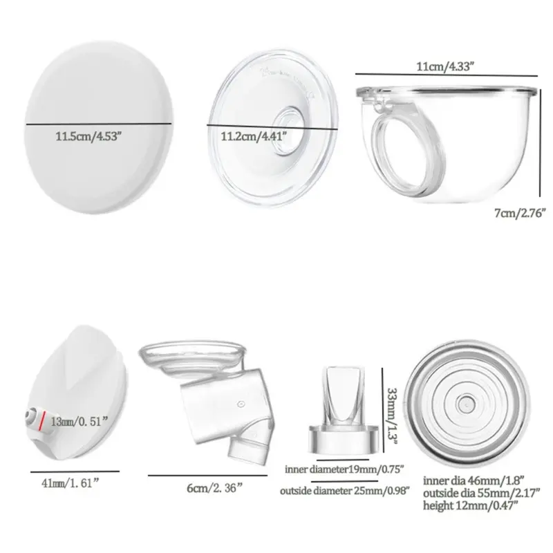 7Pcs /set for S12 Electric Breast Pump Replacement Accessory Silicone Horn Diaphragm Milk Collector Nursing Cup Duckbill Valves