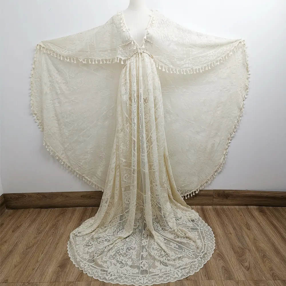 DJ Boho Maternity Dress Photo Shooting Pregnancy Large Lace Cape Dresses Baby Shower Maxi Dresses Pregnant Woman Photo Photograp