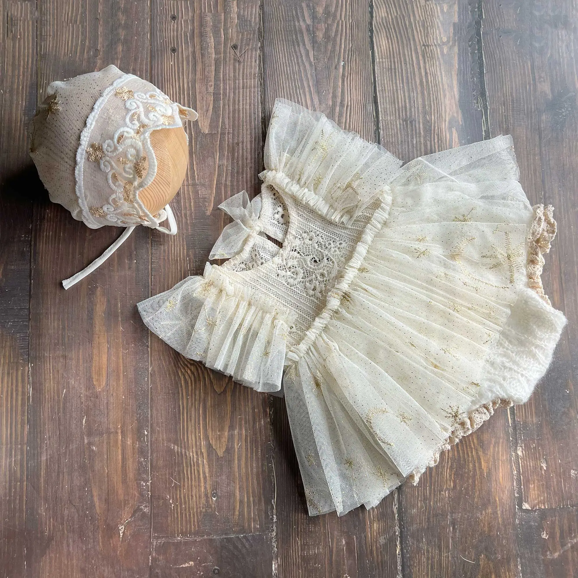 Infant Costume Tulle Newborn Romper Dress + Hat Toddler Baby Shower Memories Comfortable Clothes Photography Studio Photo Prop