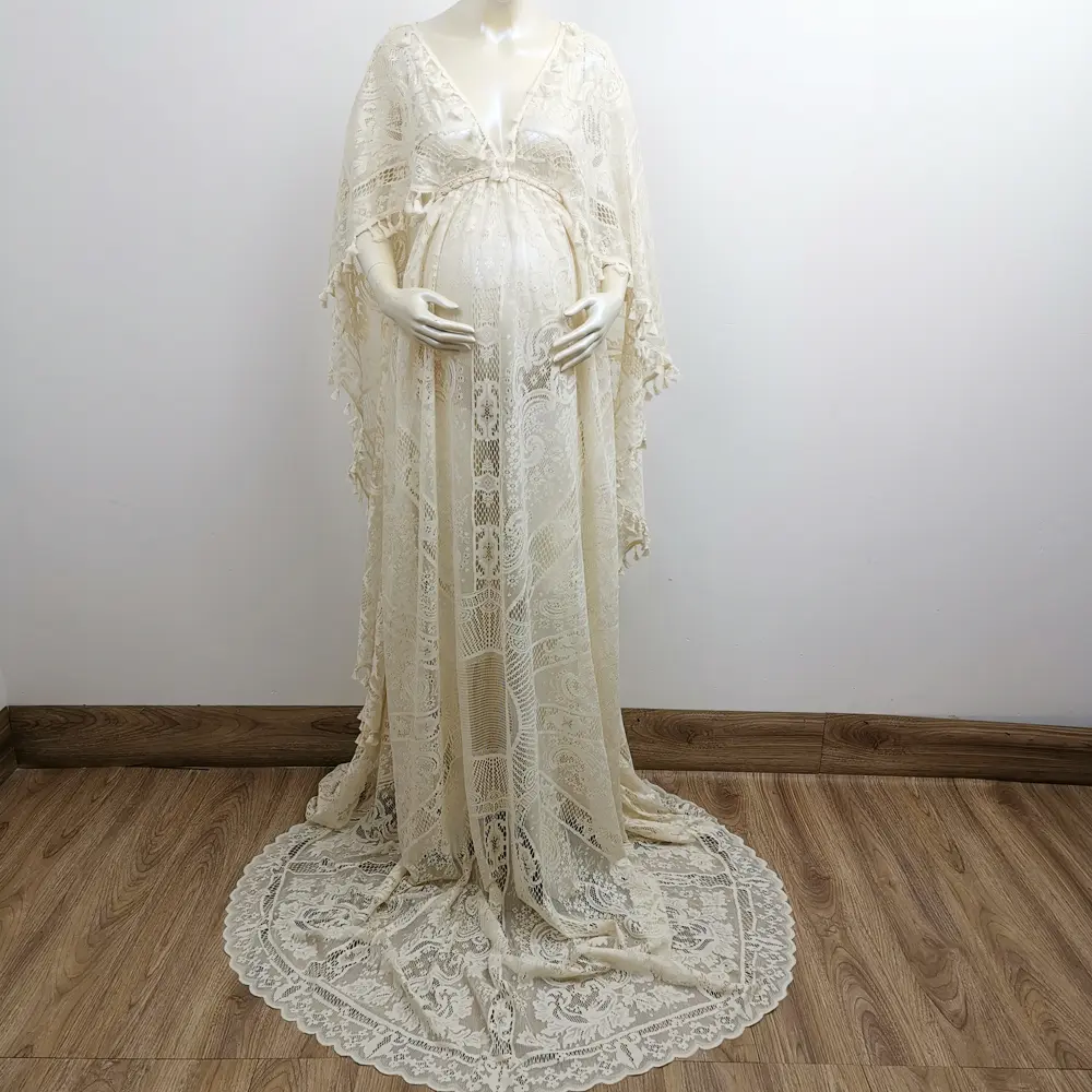 DJ Boho Maternity Dress Photo Shooting Pregnancy Large Lace Cape Dresses Baby Shower Maxi Dresses Pregnant Woman Photo Photograp