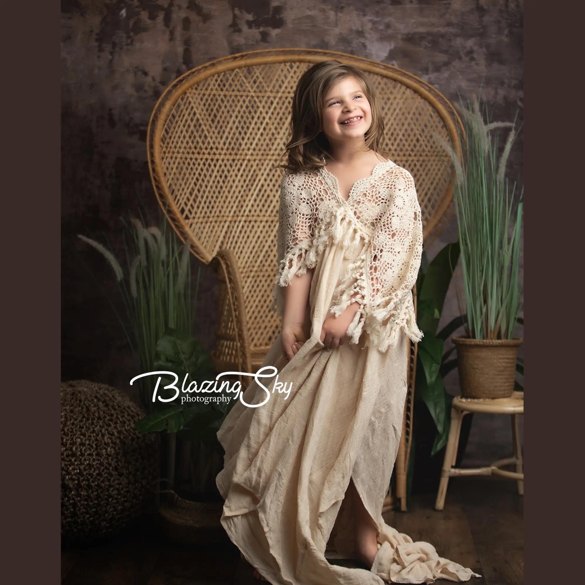 Don&Judy Boho Cotton Dress for Litter Girl Photo Shooting Kid Evening Party Dresses Children Costume Photography Accessories New