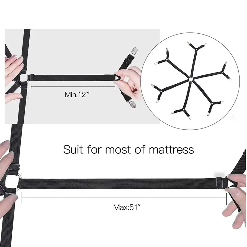 Adjustable Crisscross Bed Fitted Sheet Straps Suspenders Grippers Home Textiles Organize Gadgets Fastener Mattress Cover Clips