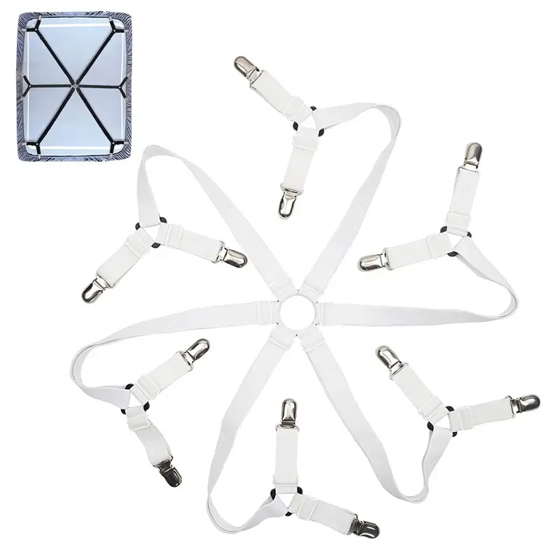 Adjustable Crisscross Bed Fitted Sheet Straps Suspenders Grippers Home Textiles Organize Gadgets Fastener Mattress Cover Clips