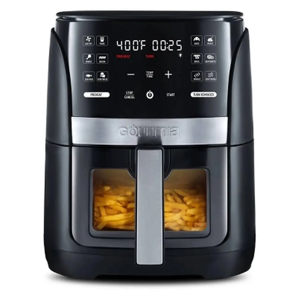6-Qt Digital Air Fryer with 12 Presets Touchscreen Nonstick Crisper Tray Guided Cooking Prompts FryForce 360 Technology