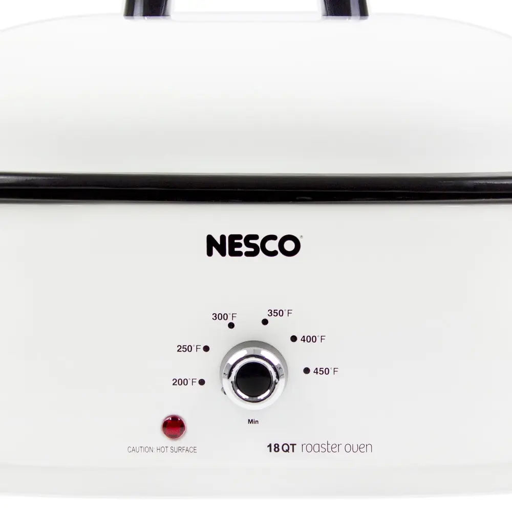 18 Qt Electric Roaster 1450 Watt with Removable Porcelain Cookwell Cooking Rack Temperature Control Roasting Baking Steaming