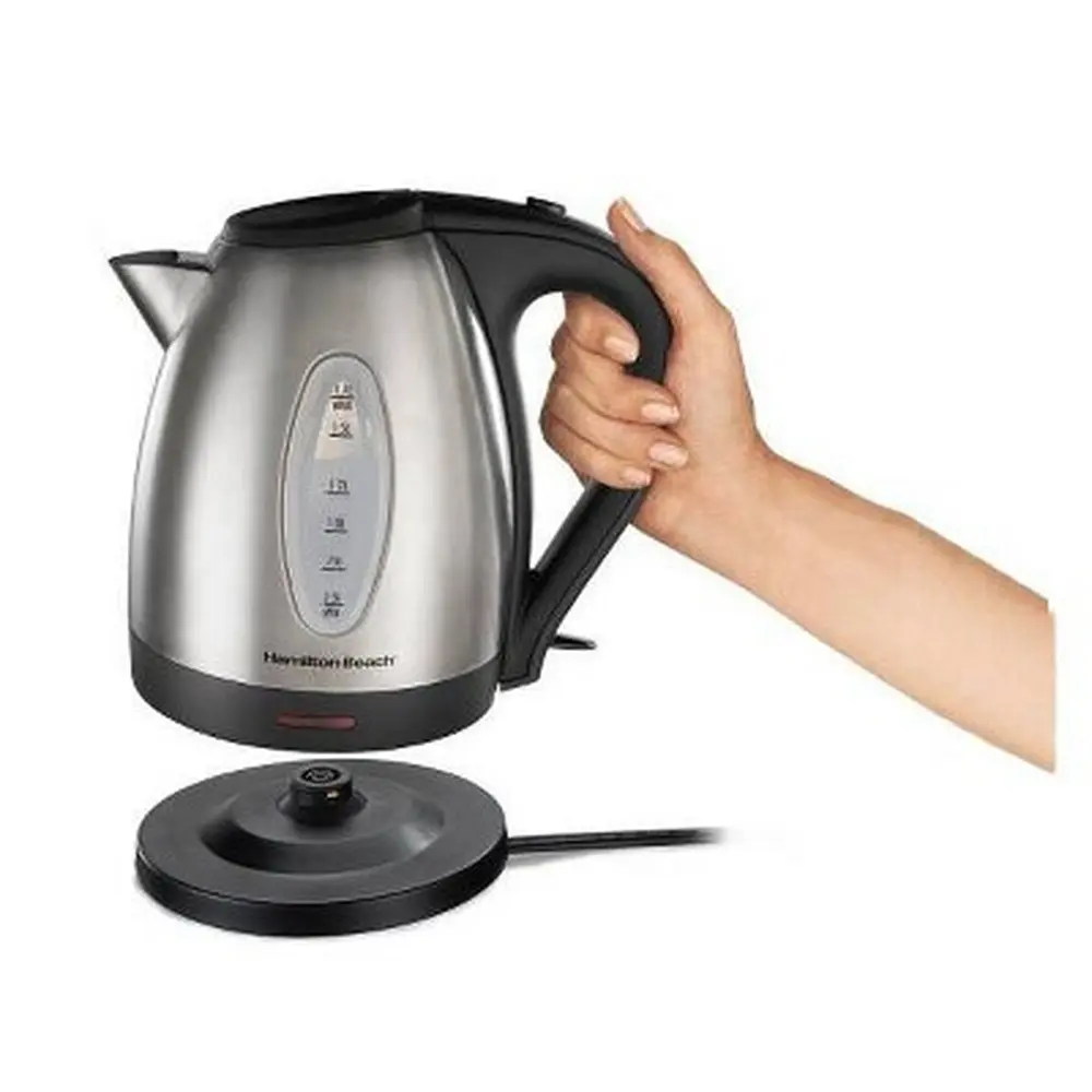 1500W Stainless Steel Electric Kettle 1.7L Fast Boiling BPA-Free Water Level Indicator Cordless Design Automatic Shutoff Safety