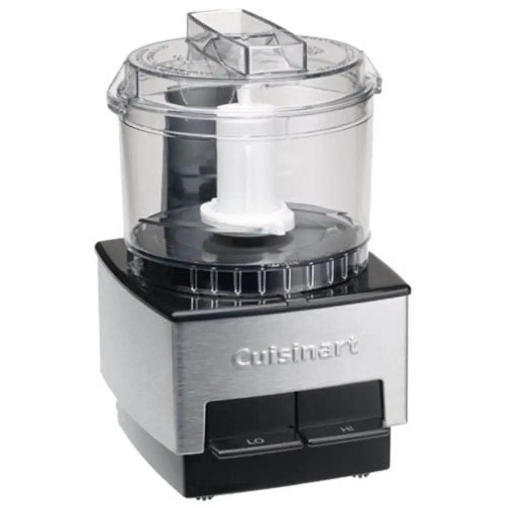 Compact Stainless Steel Food Processor 21 Ounce Chopper 110 Watt 2 Speed Touchpad Controls Reversible Blade Dishwasher Safe