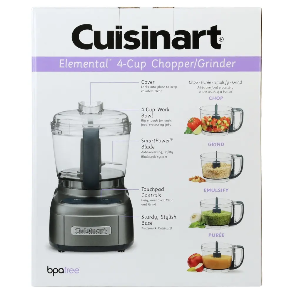 4-Cup Chopper Grinder SmartPower Blade Auto-Reversing Touchpad Controls Dishwasher Safe BladeLock System Recipe Booklet Included