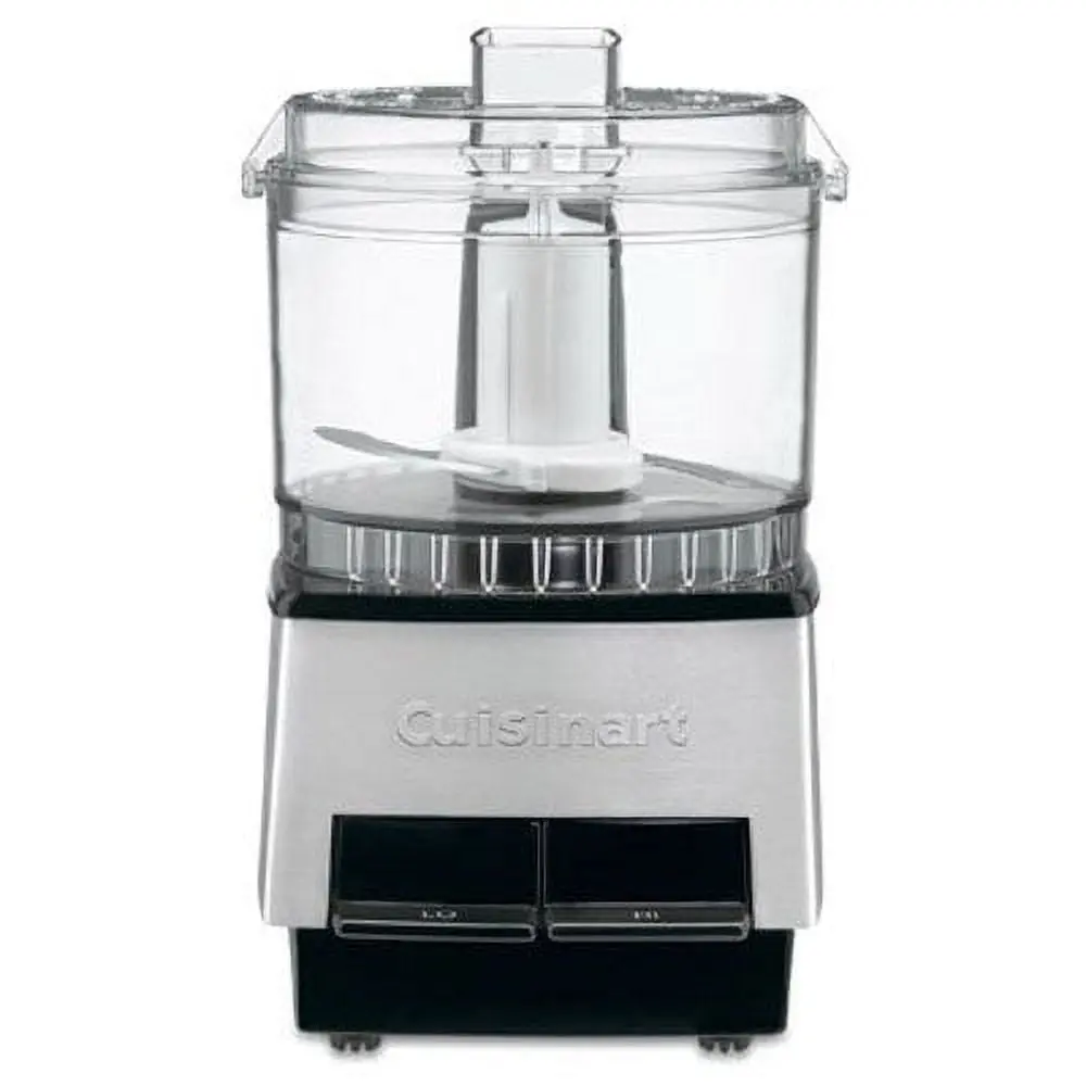Compact Stainless Steel Food Processor 21 Ounce Chopper 110 Watt 2 Speed Touchpad Controls Reversible Blade Dishwasher Safe