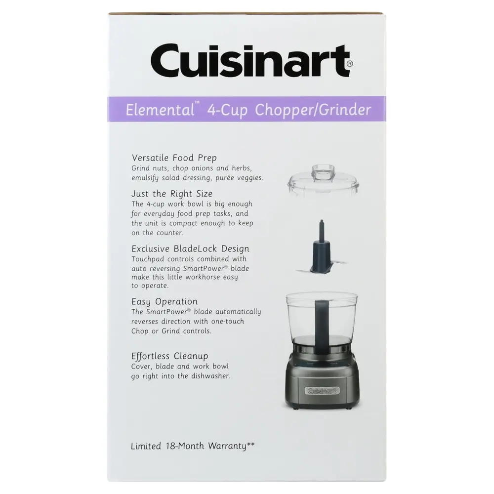 4-Cup Chopper Grinder SmartPower Blade Auto-Reversing Touchpad Controls Dishwasher Safe BladeLock System Recipe Booklet Included