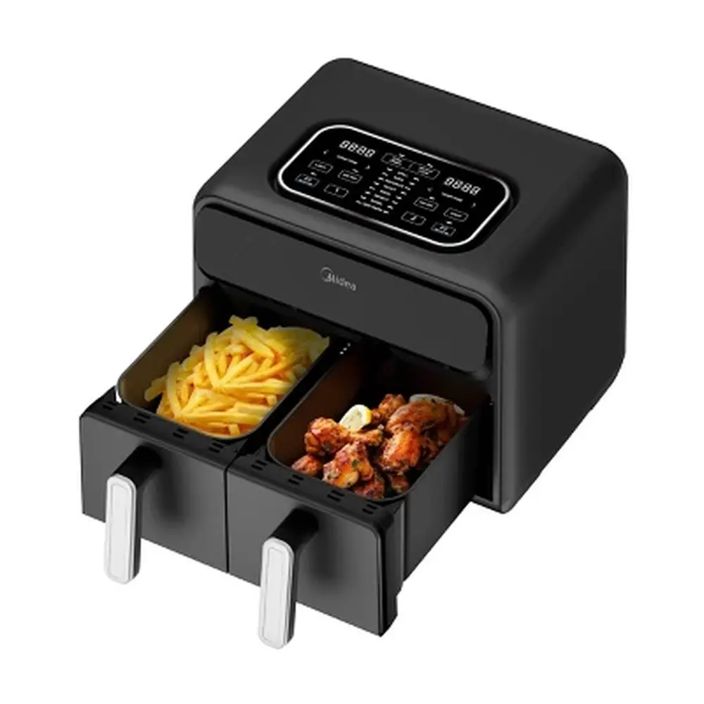 8.4QT Dual Basket Air Fryer Digital Control Nonstick Cool Touch 1650W Sync Finish 9-in-1 Cooking Functions Easy Clean-Up
