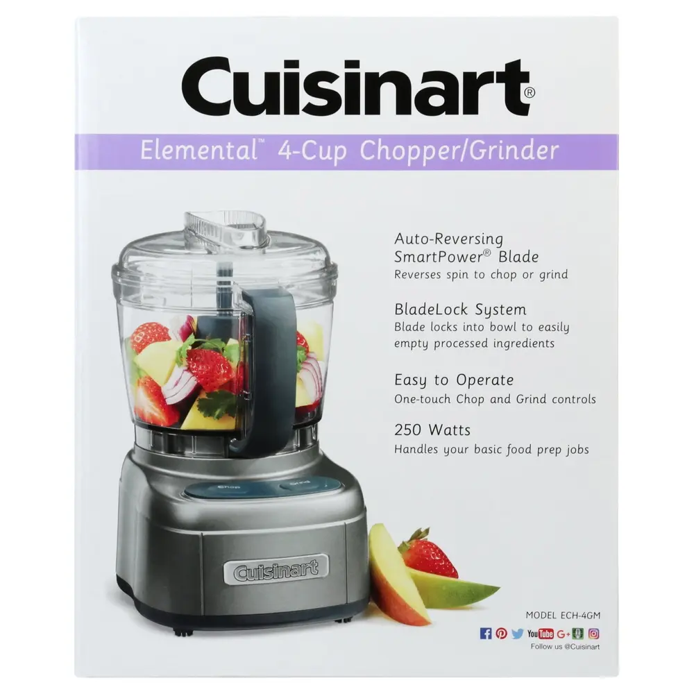 4-Cup Chopper Grinder SmartPower Blade Auto-Reversing Touchpad Controls Dishwasher Safe BladeLock System Recipe Booklet Included
