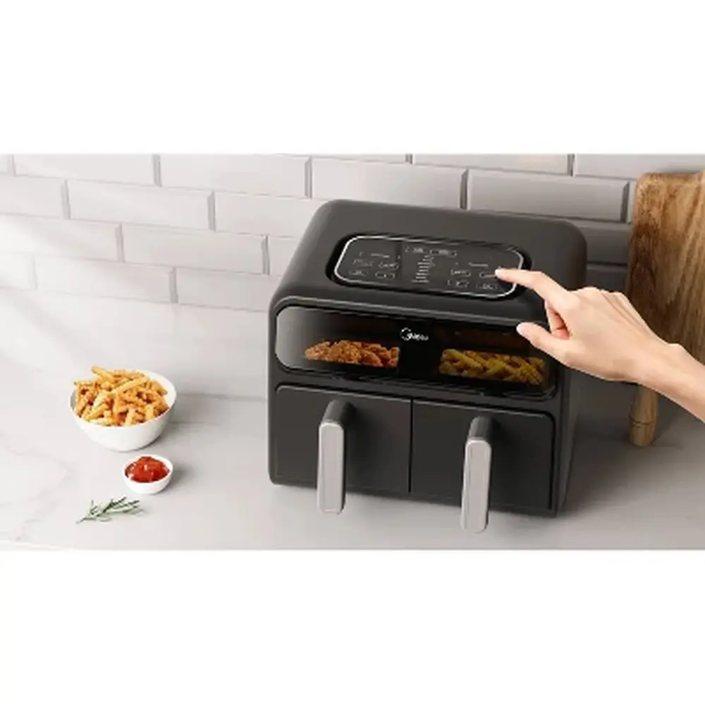 8.4QT Dual Basket Air Fryer Digital Control Nonstick Cool Touch 1650W Sync Finish 9-in-1 Cooking Functions Easy Clean-Up