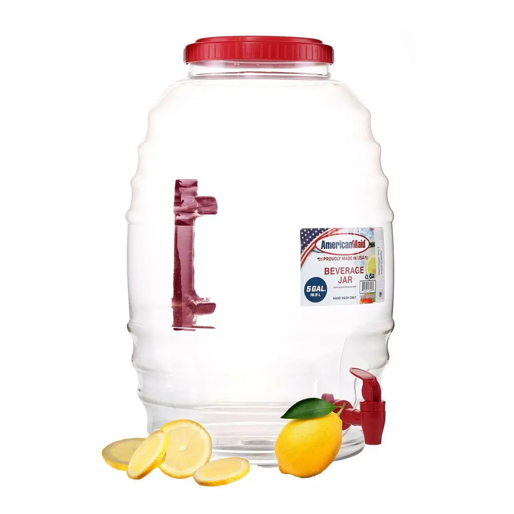 2 Pack 5 Gallon Beverage Dispenser with Removable Spout Leak Proof Lightweight Durable Handle Ideal Outdoor Events Parties