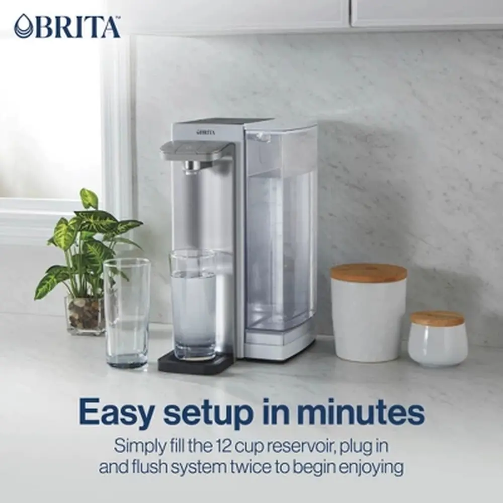 Powerful Instant Countertop Water Filtration Dispenser 12 Cup Capacity Easy Setup Push Button Operation Removable Reservoir