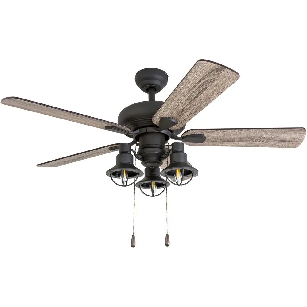 42 Inch Ceiling Fan with Remote Control Reversible Motor 5 Blades Light Kit Indoor High Airflow Quiet Performance