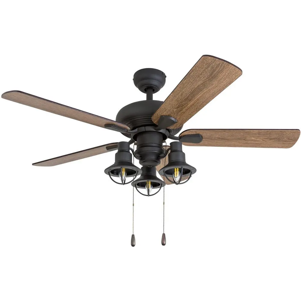 42 Inch Ceiling Fan with Remote Control Reversible Motor 5 Blades Light Kit Indoor High Airflow Quiet Performance
