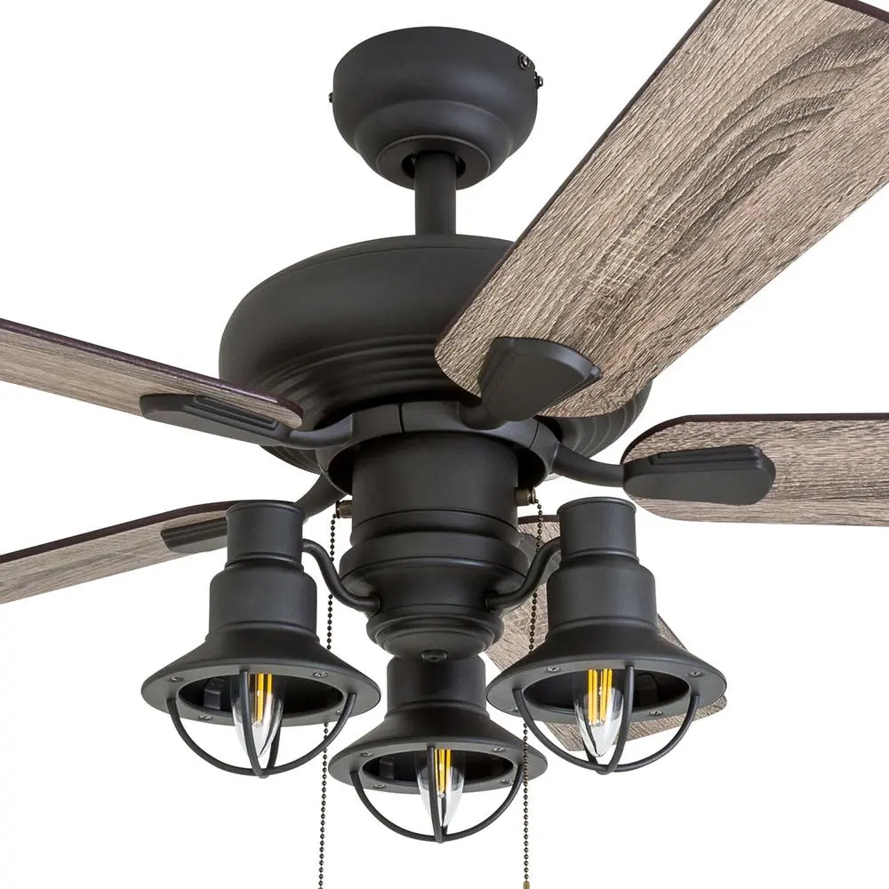 42 Inch Ceiling Fan with Remote Control Reversible Motor 5 Blades Light Kit Indoor High Airflow Quiet Performance