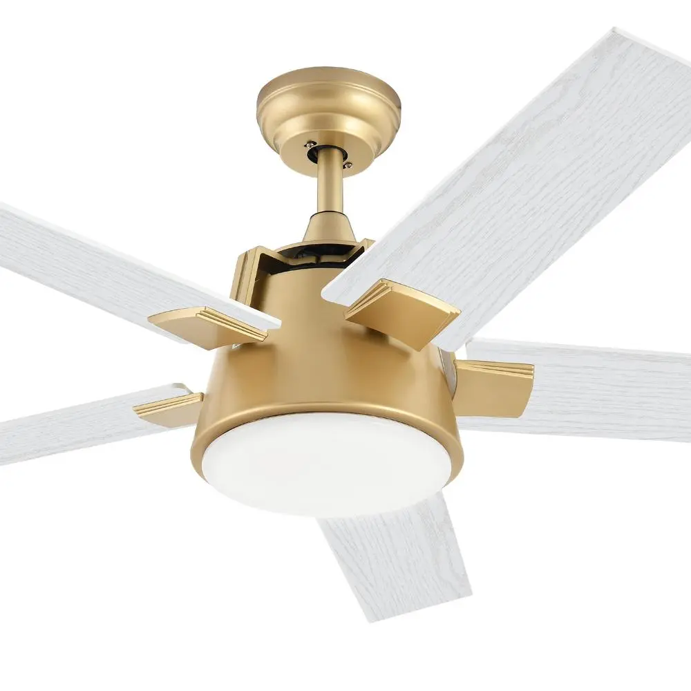 52in Smart Ceiling Fan with Remote LED Light 5 Blades 6 Speed Quiet Motor Reversible Airflow Living Room Bedroom Patio