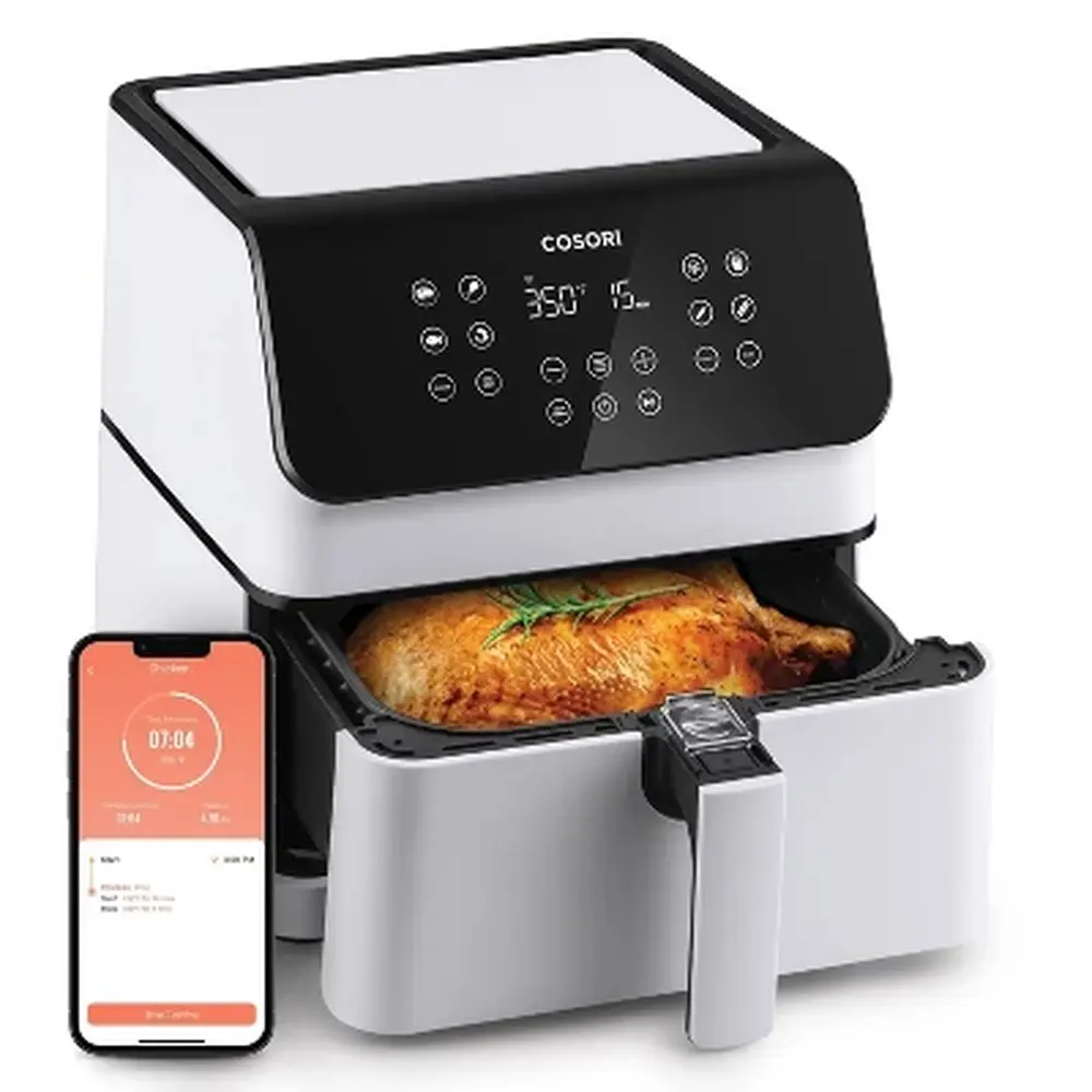 Smart Air Fryer 5.8qt 1700W with App Control 12 Cooking Functions Recipe Book Faster Cooking Healthy Frying Easy Clean