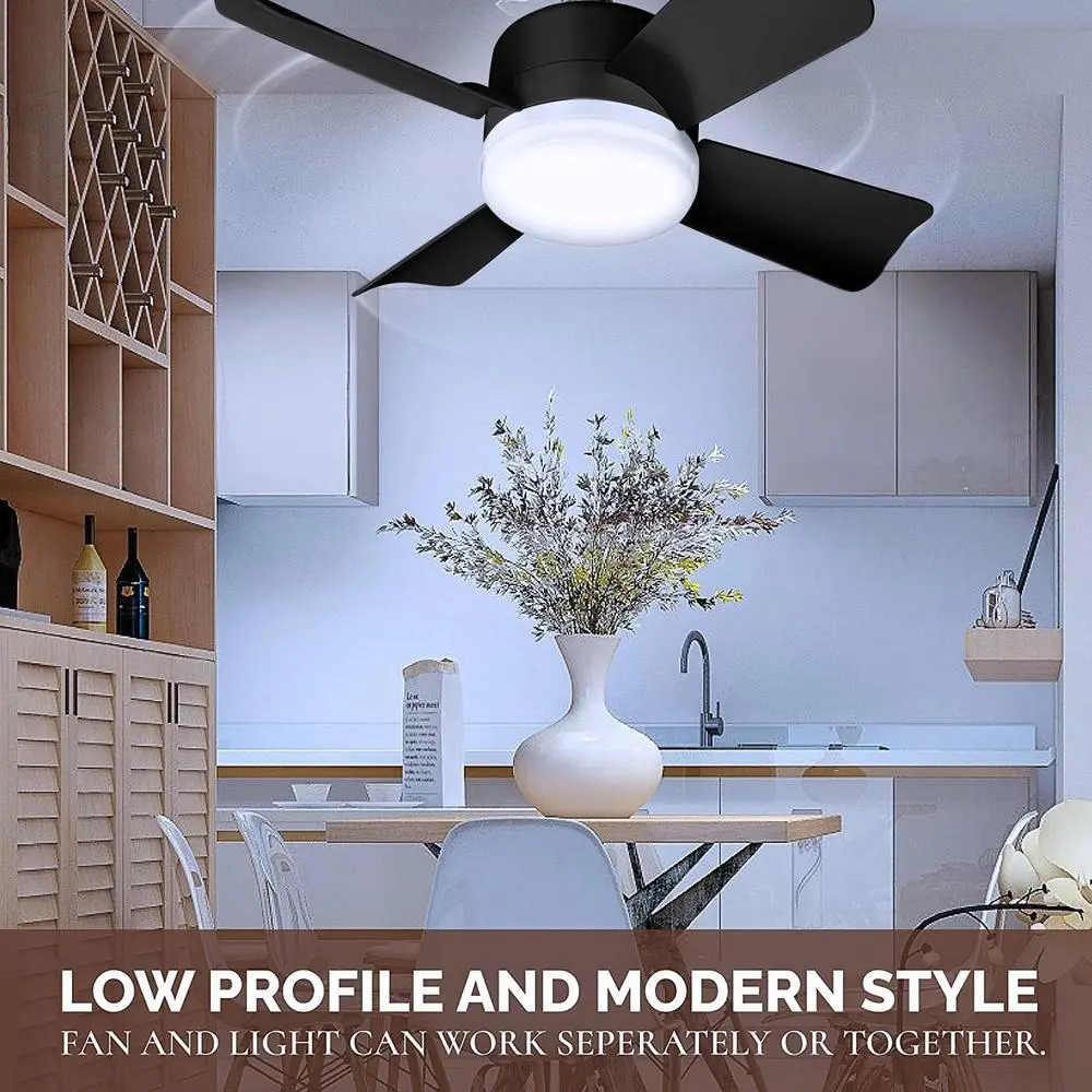 Socket Fan Light 15.4 Inch LED Ceiling Fan with Remote Control 1000 Lumens Dimmable Light Easy Installation Energy Efficient