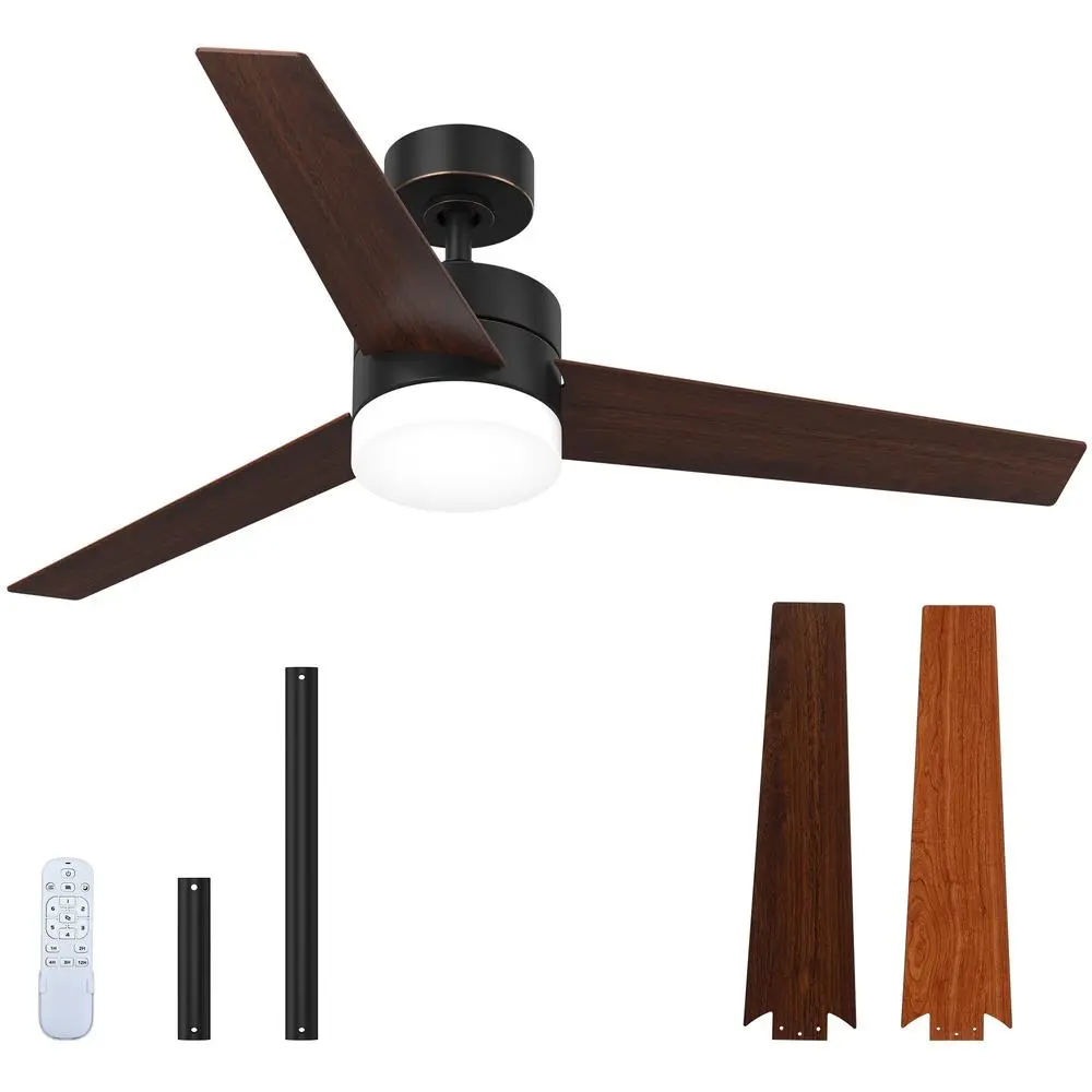 Modern Ceiling Fan with LED Light Remote Control Reversible DC Motor 3 Blades Quiet Easy to Install Energy Efficient Living Room