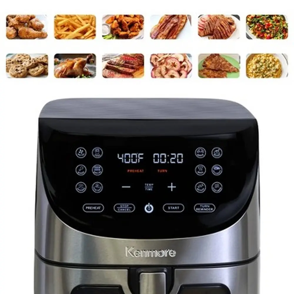8qt Digital Air Fryer 1700W with 12 Cooking Presets Non-Stick Dishwasher-Safe Accessories Rapid Hot Air Circulation Healthy