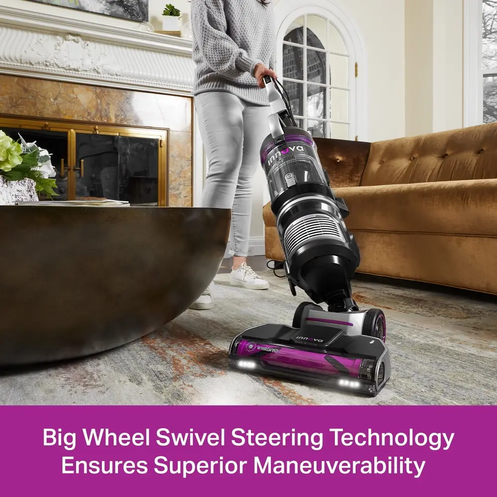 Powerful Upright Vacuum with WhirlWind Anti-Tangle Technology 1440W HEPA Filter Dual-Action Brush Roll Motorized Pet Tool Quiet