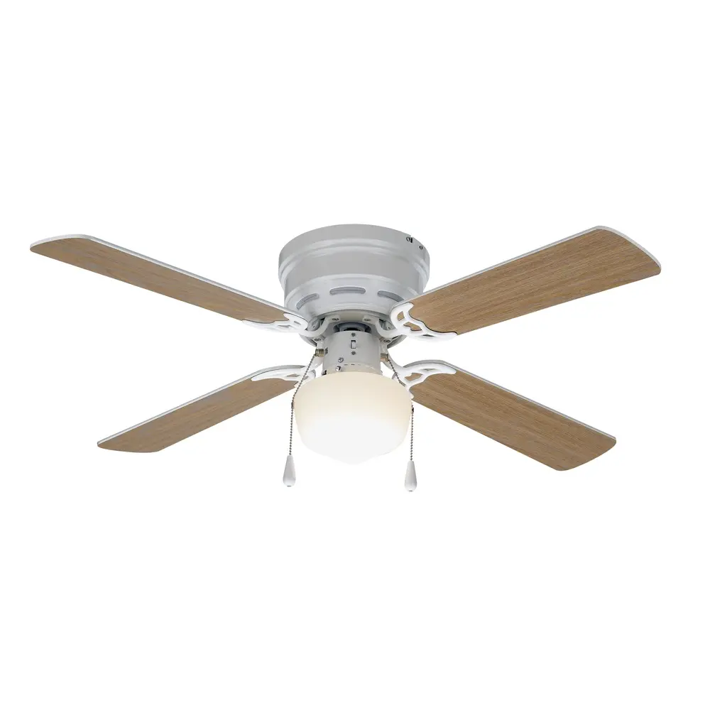 2 Pack 42 Inch Indoor Hugger Ceiling Fan with Light 4 Reversible Blades LED Bulb Quiet Motor Low Profile Design