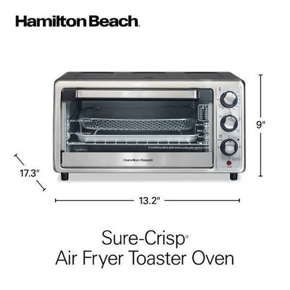 Sure-Crisp Air Fryer Toaster Oven 1400W Multi-Functional Countertop Cooking Dishwasher-Safe Parts Includes Air Fry Basket Bake