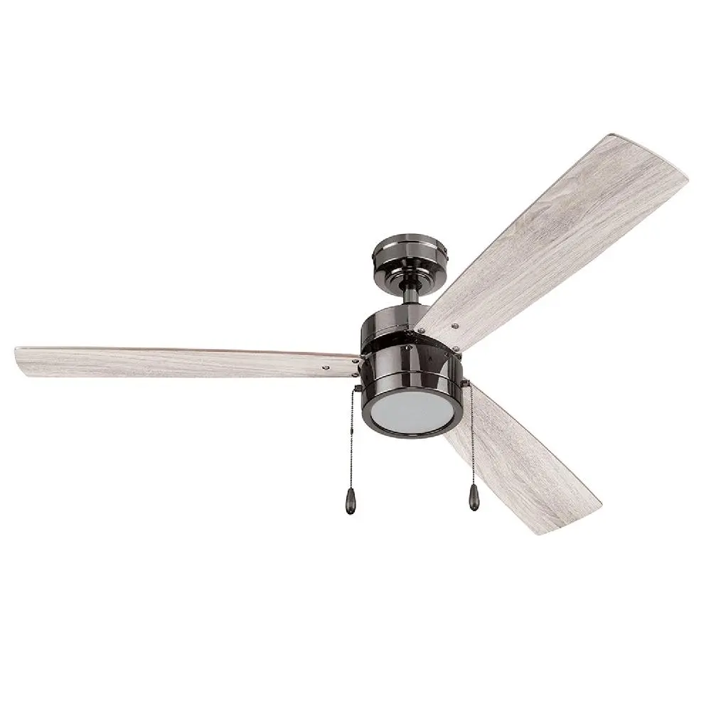 52 Inch Modern Ceiling Fan with Integrated LED Light Kit Pull Chains Reversible Motor Quiet Blades Living Room Kitchen Bedroom