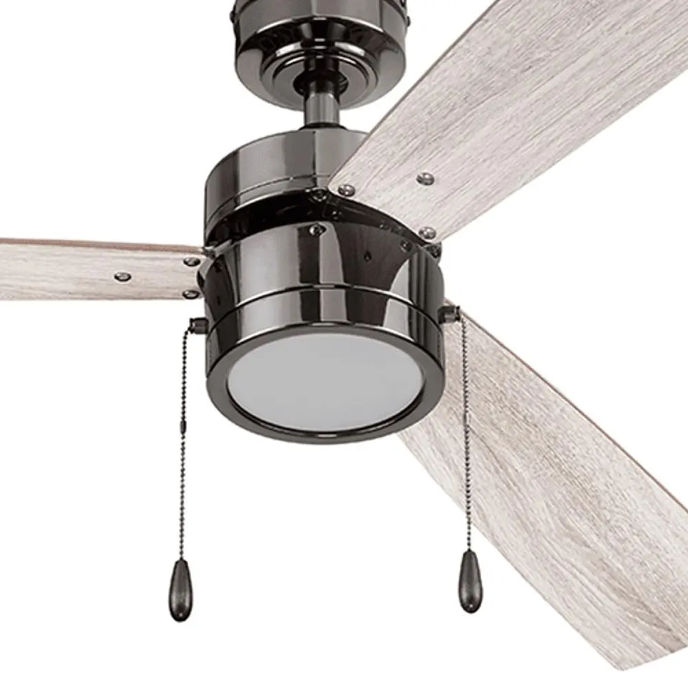 52 Inch Modern Ceiling Fan with Integrated LED Light Kit Pull Chains Reversible Motor Quiet Blades Living Room Kitchen Bedroom