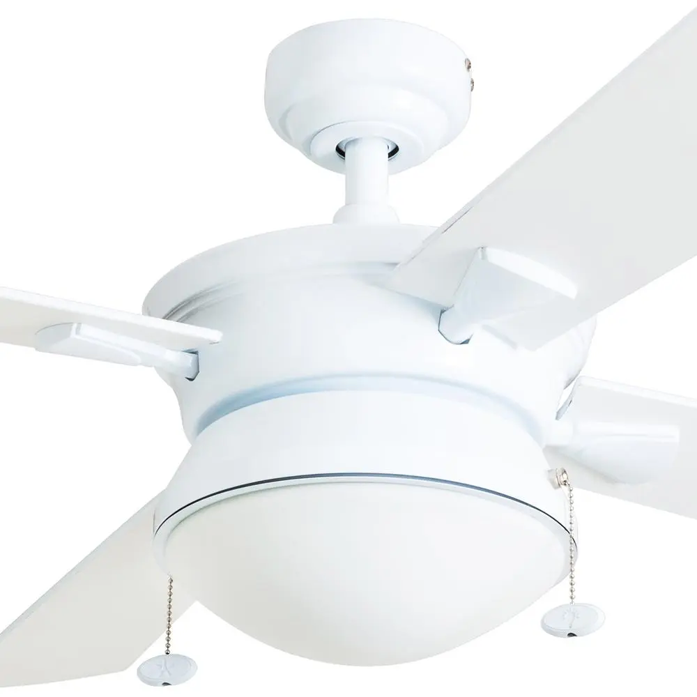 52 Inch Indoor Outdoor Ceiling Fan 4 Blades Light Kit Pull Chains Reversible Motor Quiet Energy Efficient Patio Porch Garage