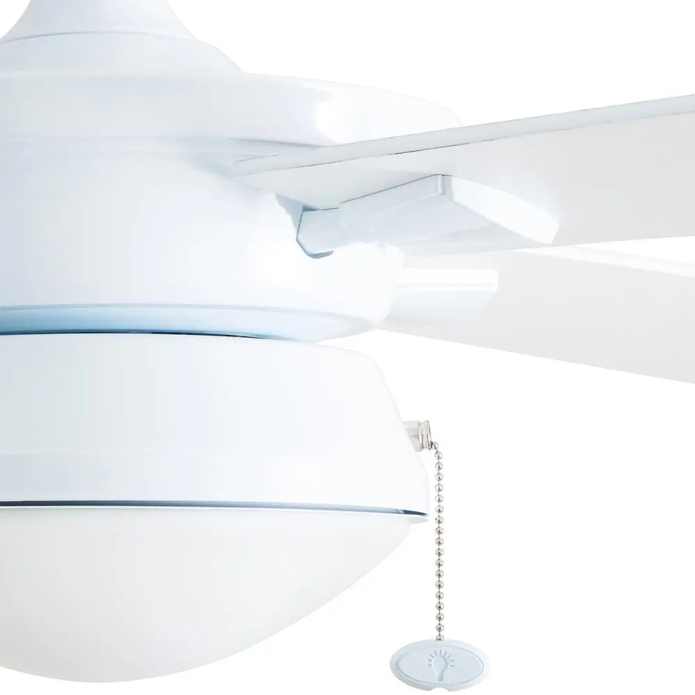 52 Inch Indoor Outdoor Ceiling Fan 4 Blades Light Kit Pull Chains Reversible Motor Quiet Energy Efficient Patio Porch Garage