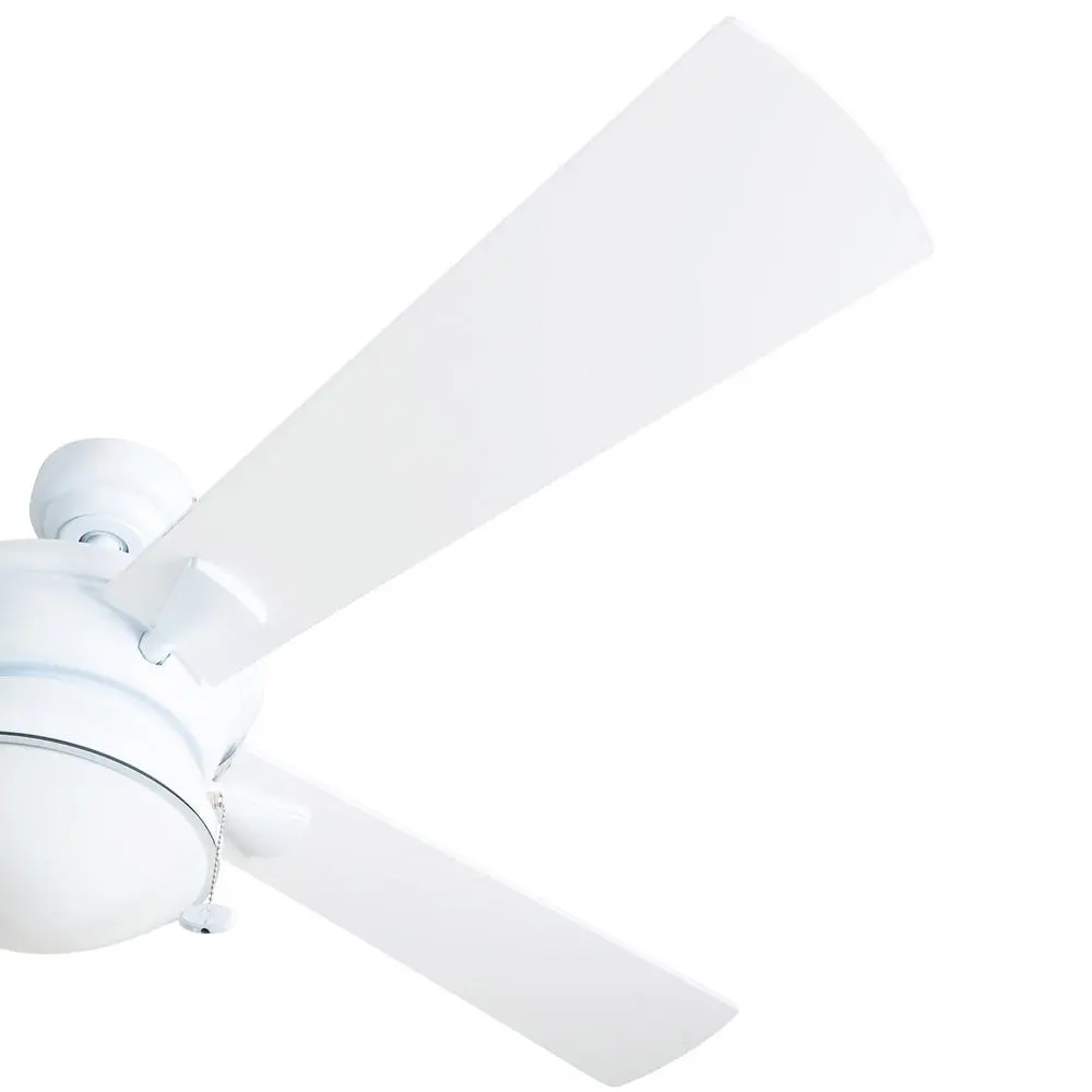 52 Inch Indoor Outdoor Ceiling Fan 4 Blades Light Kit Pull Chains Reversible Motor Quiet Energy Efficient Patio Porch Garage