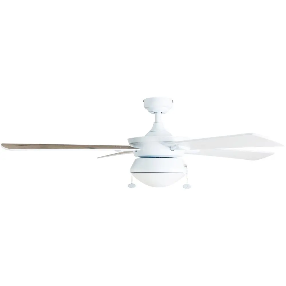 52 Inch Indoor Outdoor Ceiling Fan 4 Blades Light Kit Pull Chains Reversible Motor Quiet Energy Efficient Patio Porch Garage
