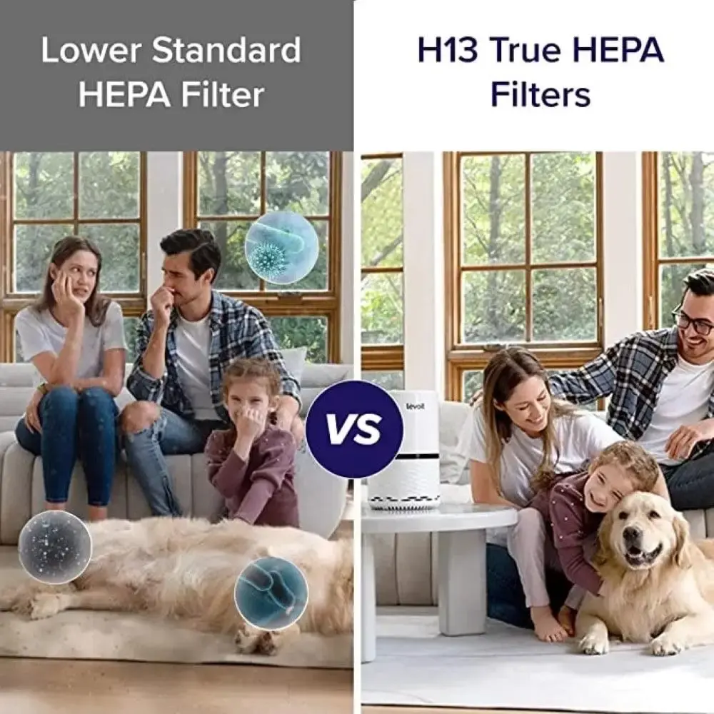 True HEPA Air Purifier Allergies Asthma Pets LV-H132-XR 3-Stage Filtration Wildfire Smoke Odor Eliminator Night Light 129sqft