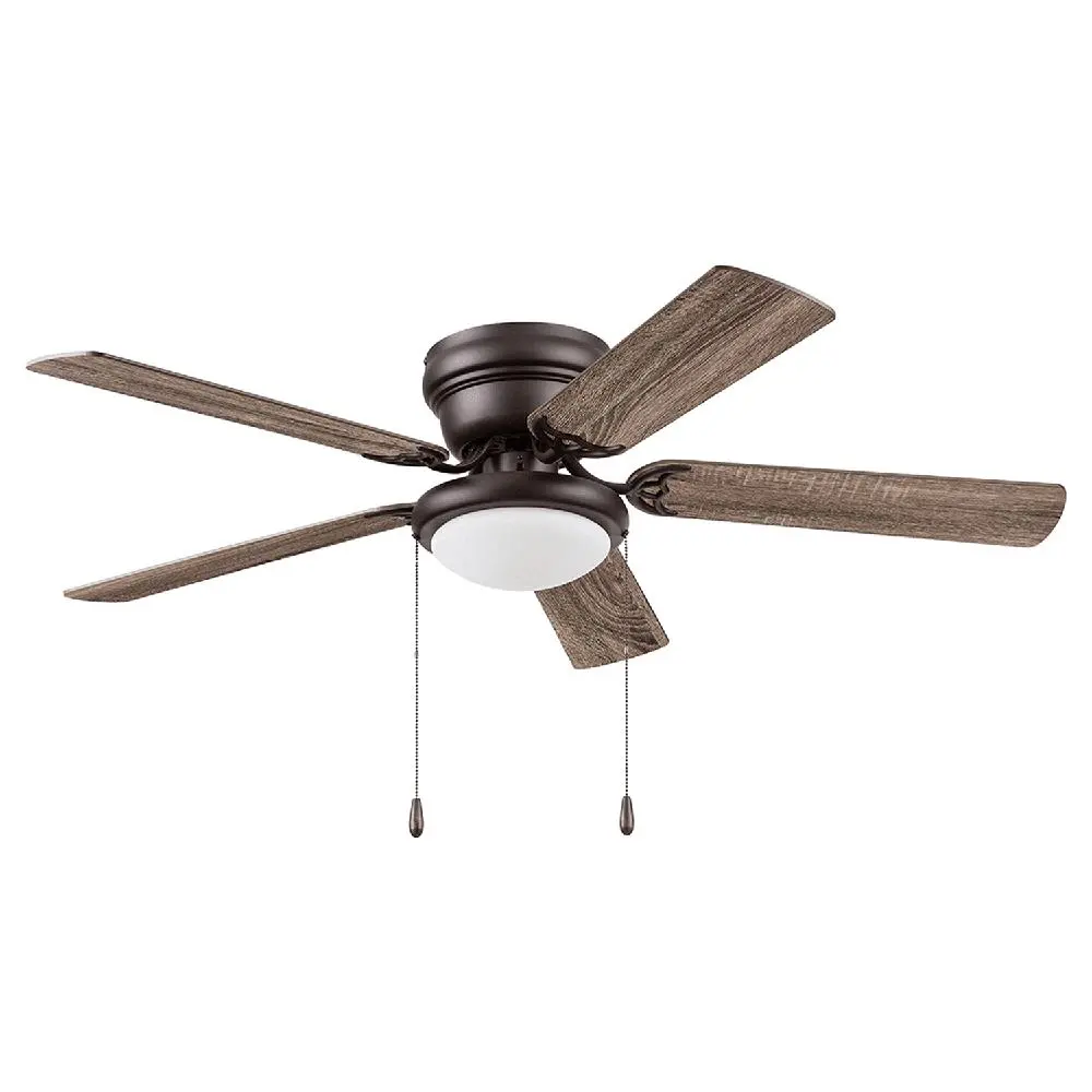 52 Inch Flush Mount Ceiling Fan with Reversible Blades Indoor Light Kit Quiet Motor Bedrooms Living Rooms Farmhouse Decor