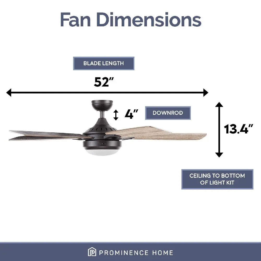 Smart Ceiling Fan with Remote LED Light Kit Dual Finish Reversible Blades Quiet Motor Indoor Use Coastal Farmhouse Decor