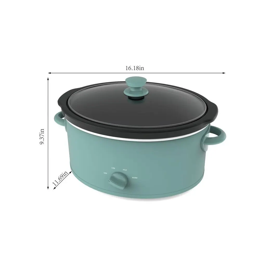 6 Quart Slow Cooker with Glass Lid Temperature Control Dishwasher Safe Removable Stoneware Ideal Meal Prep Family Cooking