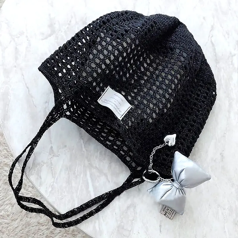 200g 1MM Silver Crochet Yarn Sparkling Colourful Metallic Kniting Thread for Handmade Weaving Handbag Purse Sew Craft Thread