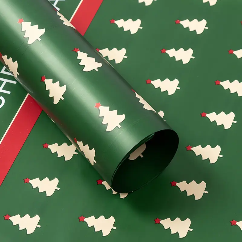 Christmas Gifts Wrapping Paper Retro Cartoon Snowman Elk Snowflake Craft Papers Fashion Yule Family Gathering Decoration Package